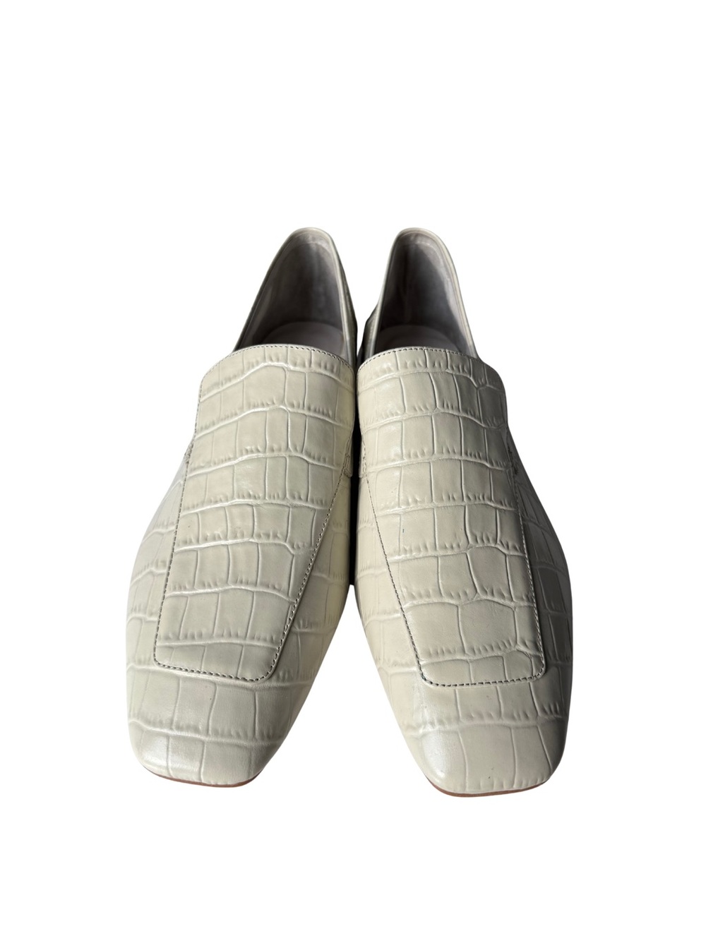 Jeffrey Campbell Women’s Cream Croc-Embossed Loafers - Picture 4 of 8